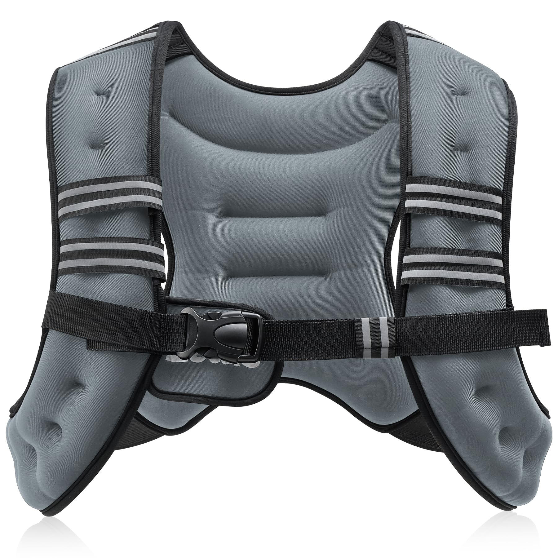 ZELUS Weighted Vest, 3.6kg Weight Vest for Men and Women, Body Weight Vest with Reflective Stripe & Armband Pouch for Home Gym Strength Training Weight Loss Workout, Grey