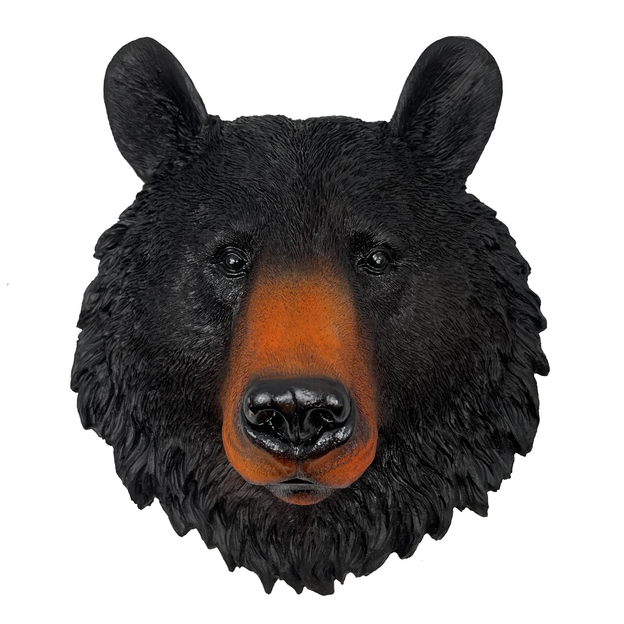 FlyEggBear Head Animal Decor Hanging Wall Sculpture, Wall Mount Bust Faux Ornaments, Faux Taxidermy Wall Mount, Home Party Hanging Decoration (Black)