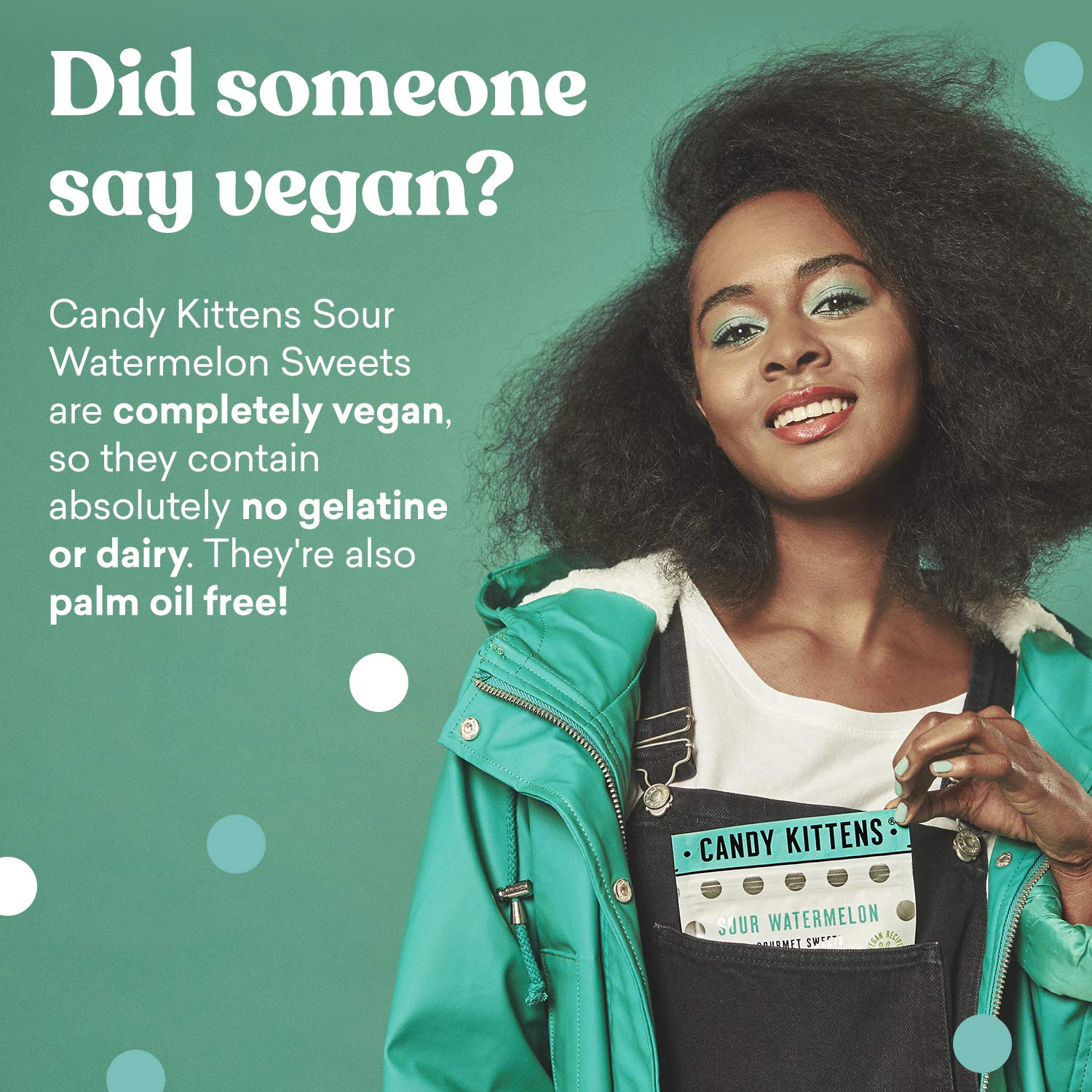 Candy Kittens Sour Watermelon Vegan Sweets Palm Oil Free, Natural