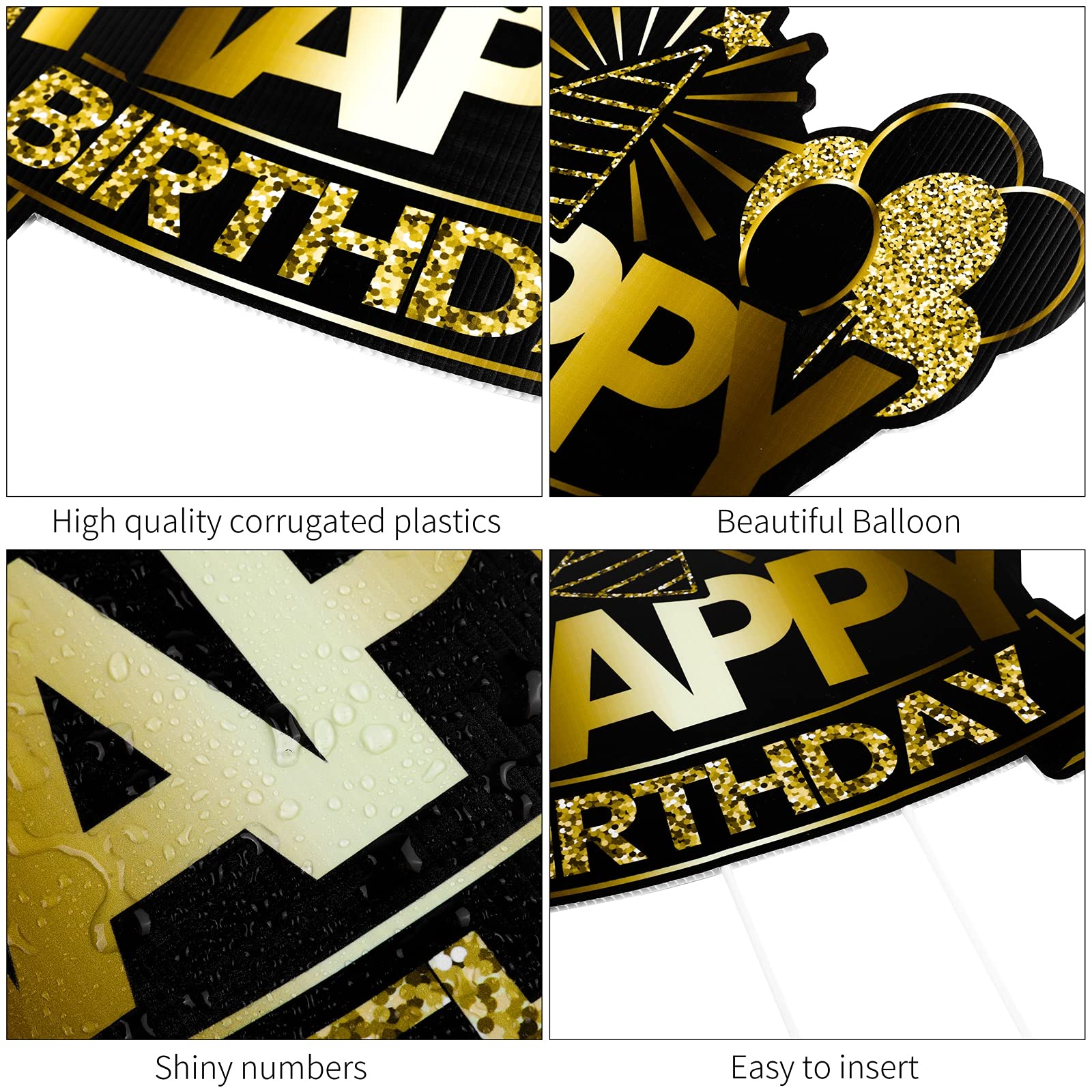 Green & Black Happy Birthday Yard Banner - Large 118x19.6 Inch Outdoor Party Decoration