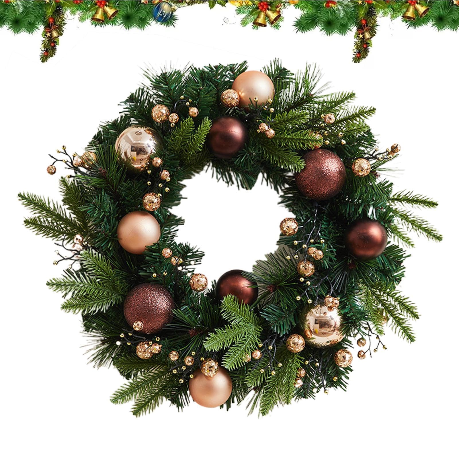 Corona Para Puerta Guirnalda Navideña Decoración De Pared | Corona De Navidad Artificial Para Porche De Invierno Interior Ventana Pared Casa Boda Chimenea Gabinete