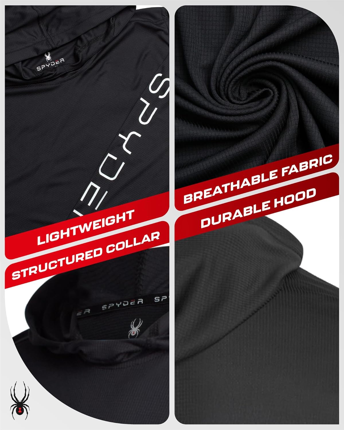 Spyder Mens Sun Hoodie - Quick Dry Lightweight UPF 50+ UV Protection Long Sleeve Rash Guard Swim Shirts for Men - Image 5