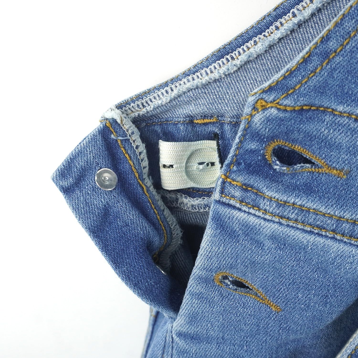 KIDSCOOL SPACE Salopette di jeans per ragazze, salopette di jeans cargo con fisarmonica a gamba larga, tasche con tacco profondo