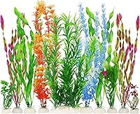 Vista 1 de MyLifeUNIT Plantas artificiales para peceras, paquete de 10 plantas de acuario de plástico para decoración