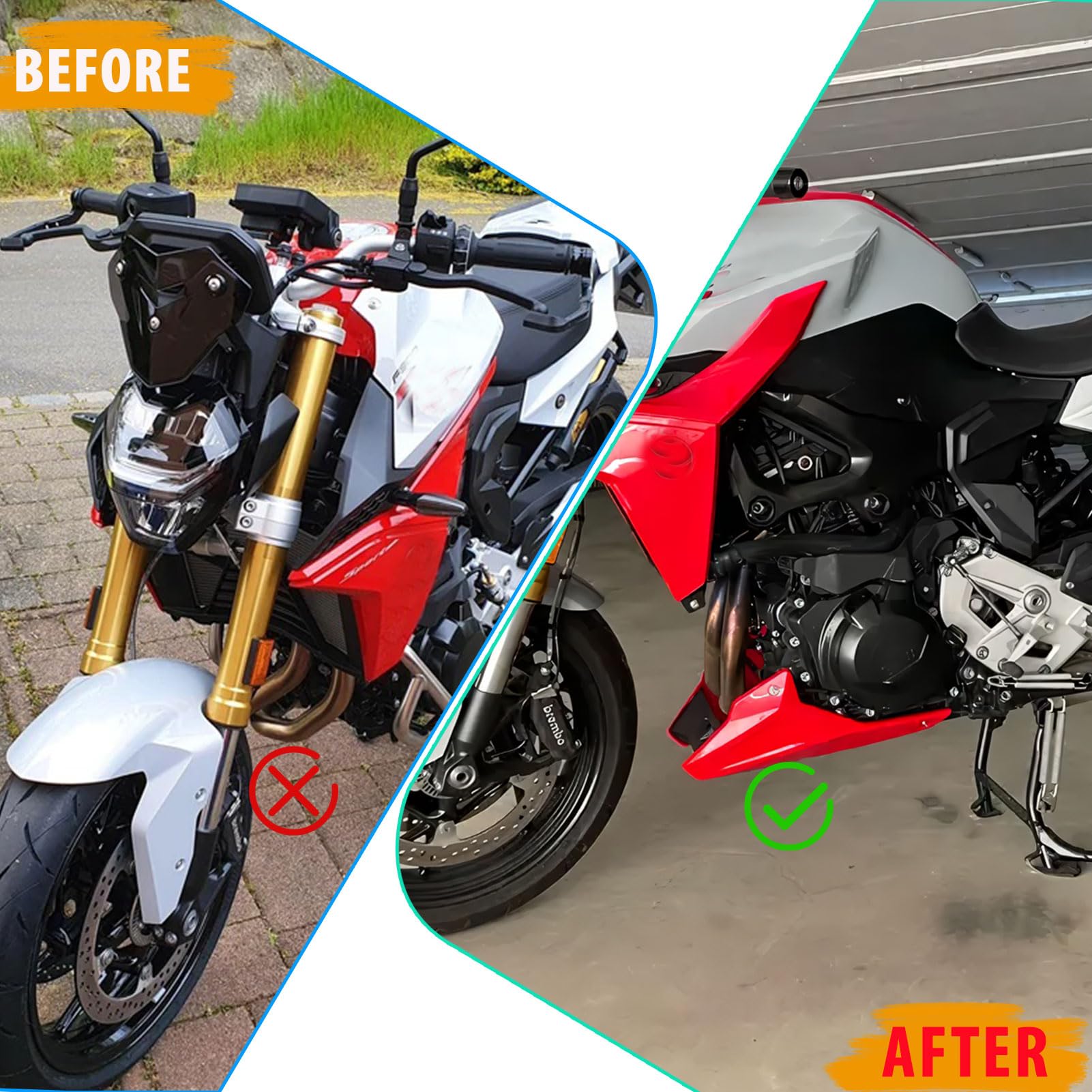 Puntale Puntale Motore Inferiore Telaio Spoiler Carenatura Protezione Sottoscocca Protezione del telaio del motore Per F 900 R F900XR F 900R F 900XR Accessori 2020-2025 (Titanio)
