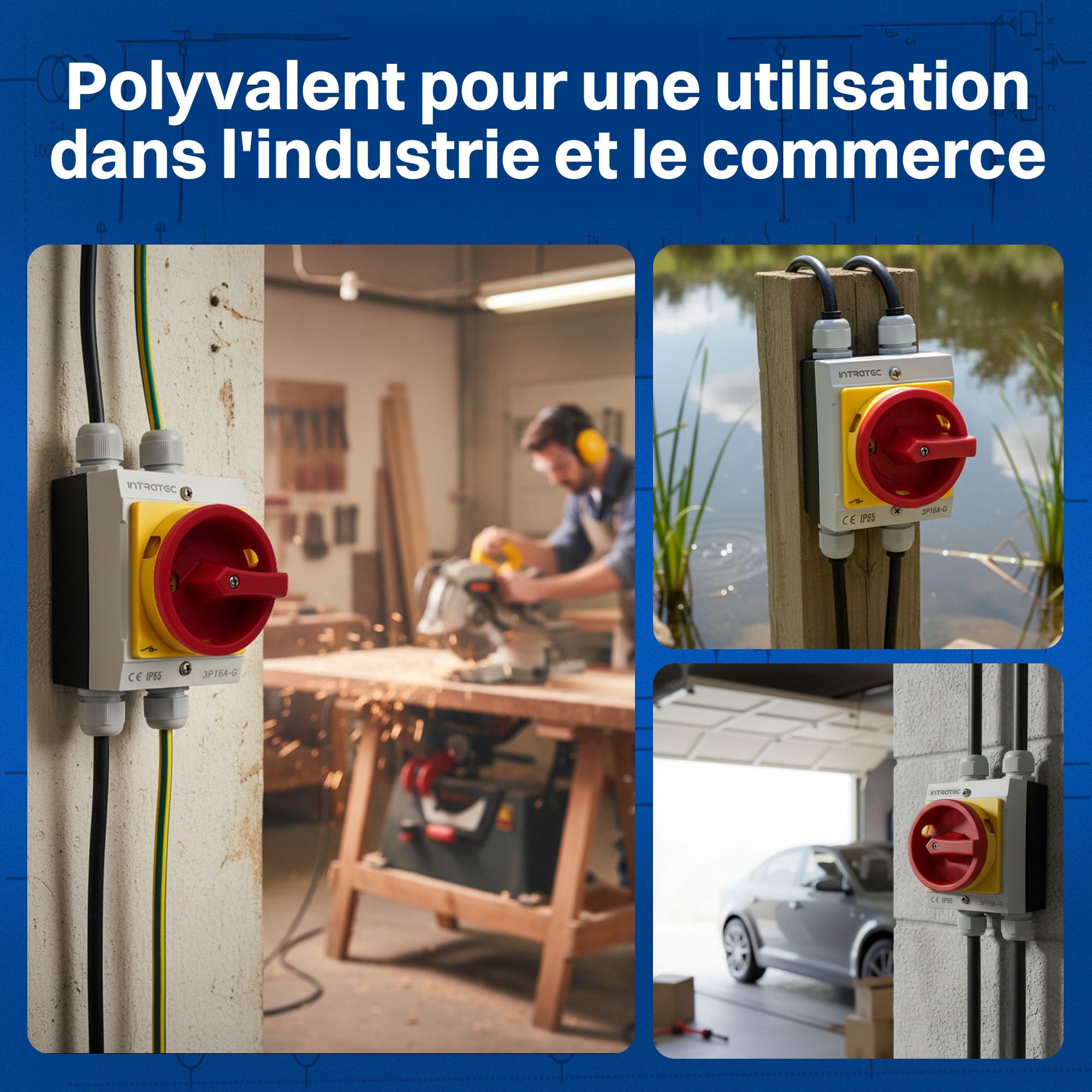 Interrupteur principal disjoncteur 16A, IP 65, 3 pôles dans le boîtier, interrupteur rotatif pour toutes les exigences industrielles