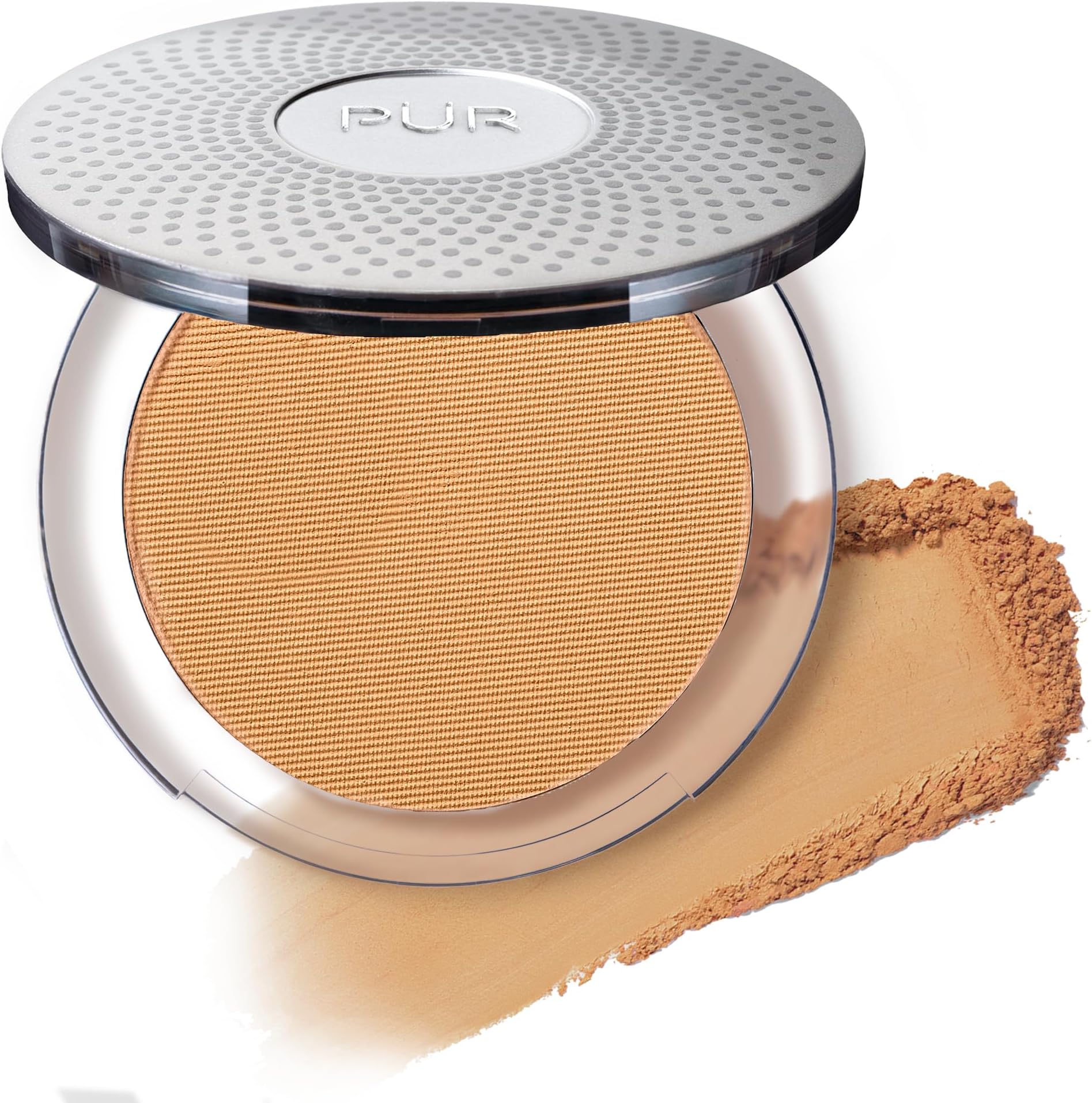 PÜR MINERALS 4-in-1 Pressed Mineral Makeup Powder Foundation with SPF 15 - Concealer & Finishing Compact Pressed Powder for Face - Buildable Medium to Full Coverage Foundation Powder