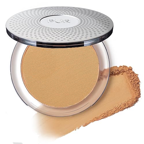 PÜR - Base de maquillaje mineral prensado 4 en 1 SPF 15 con corrector y polvo de acabado base de cobertura media a completa polvo a base de