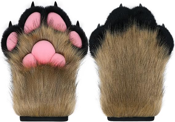 Gants Cosplay Fursuit Avec Sifflet BNLIDES - Fourrure Griffes Décompression Fête Adulte