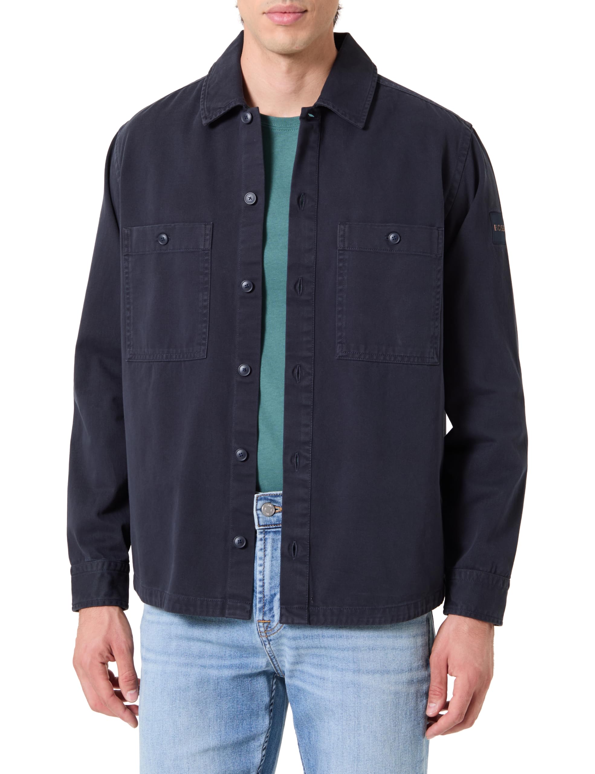 BOSS Overshirt Locky Navy  Blue Dark Blue size XL
