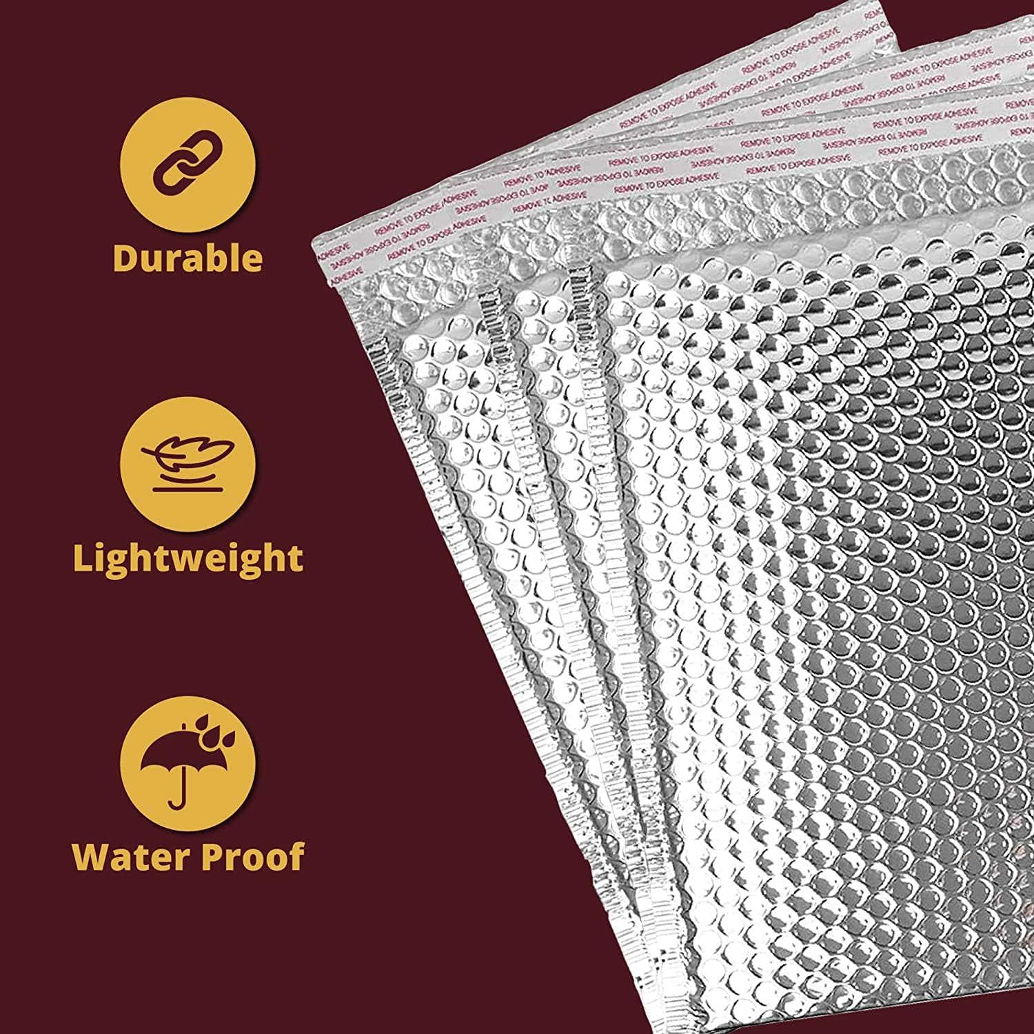 Thermal Bubble Mailers – Insulated Self-Seal Envelopes (18" x 22") - Bubble Lined, Reflective w/Keep Cool Shield (100ct)