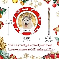 Vista 2 de Personalized Christmas Ornaments with Dog Cats Pets 2022 Custom Pet Memorial Photo Ceramic Christmas Ornament Customized Christmas Ornament Dogs