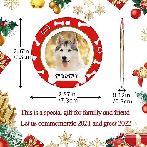 Miniatura 2 de Personalized Christmas Ornaments with Dog Cats Pets 2022 Custom Pet Memorial Photo Ceramic Christmas Ornament Customized Christmas Ornament Dogs