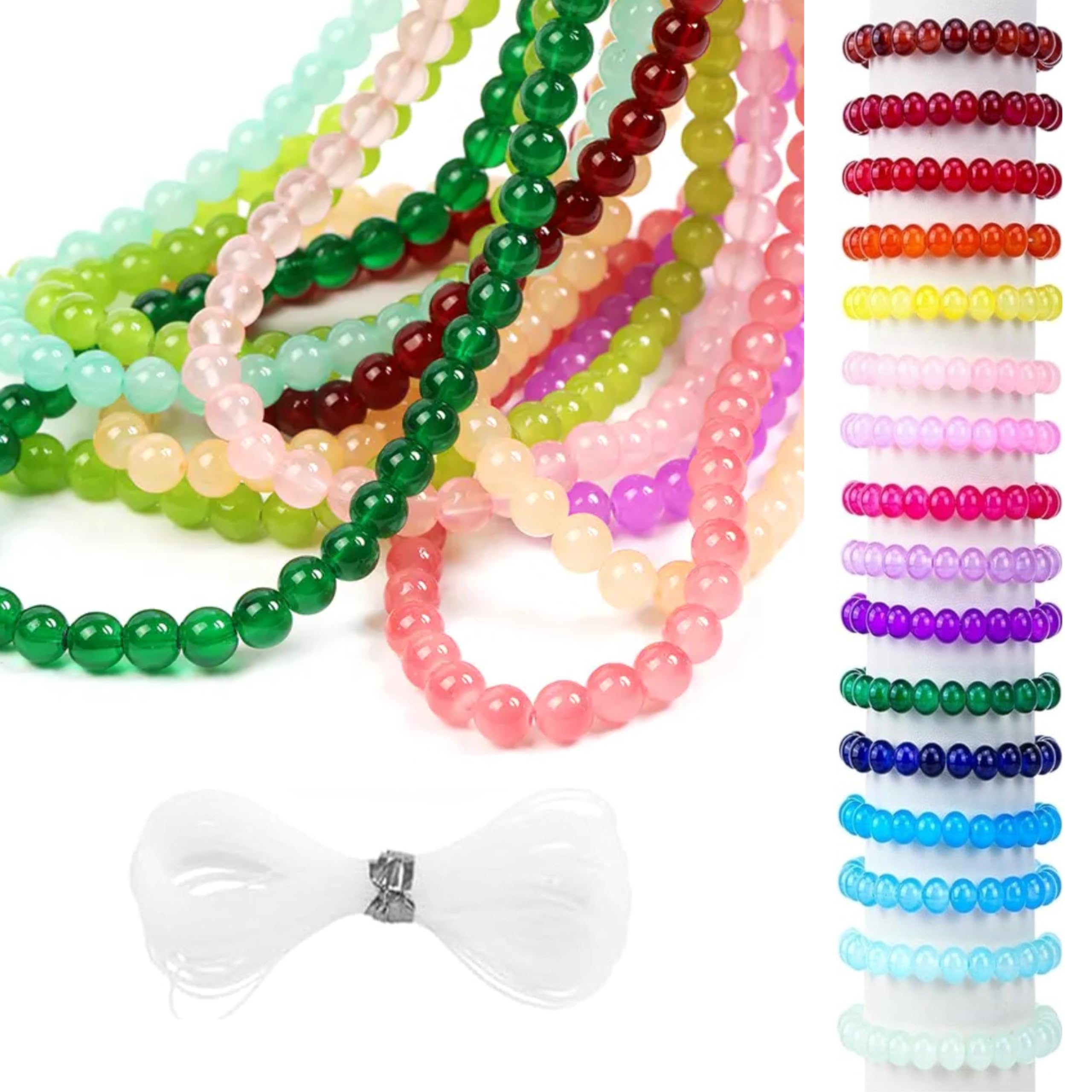 Khillayox Round Glass Beads for Jewelry Making Material 5 Colors 250 Piecess Crystal Beads for Bracelet Making Kits 8mm Colorful Beads for DIY Crafts Necklace Earring Multicolor (B0D5WP7MXB) Amazon Price History, Amazon Price Tracker