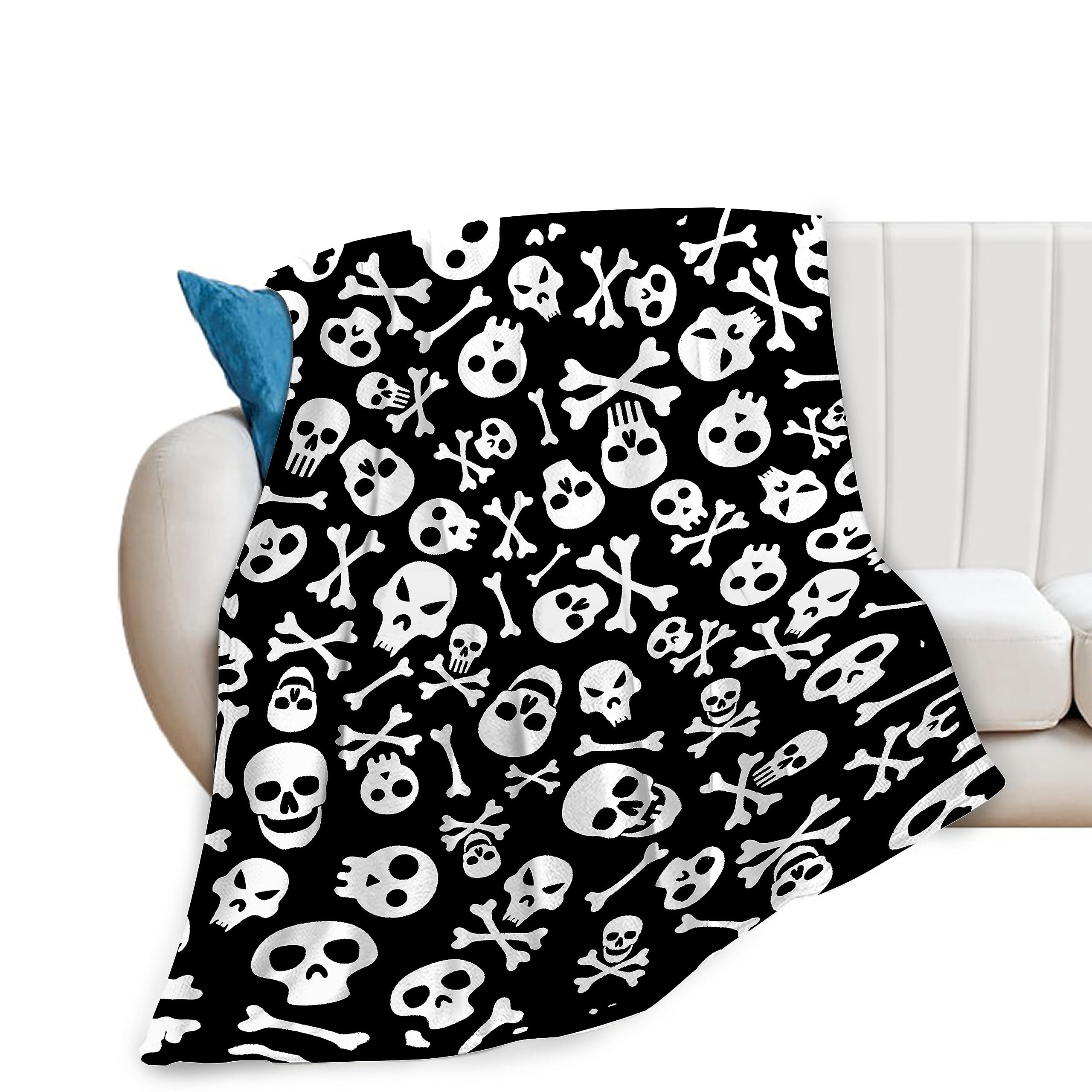 Skelett-Flanelldecke Für Kinder & Teenager – Superweich, Halloween-Design, Verschiedene Größen