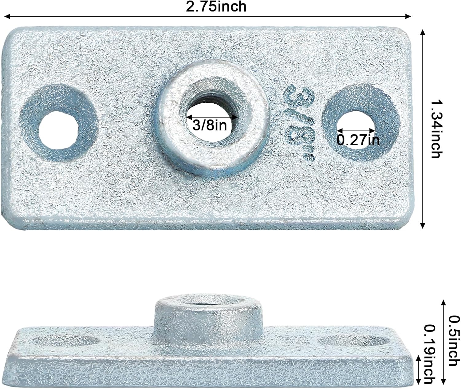 Lawei 24 Pack 3/8 Inch Ceiling Flange Hangers, Galvanized Iron Heavy Duty Flange Ceiling Hanger Plates for Threaded Rod, DIY Plumbing, Industrial Decor, Wall Mounting, 3-Hole Flat Repair Bracket