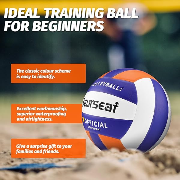 Beurseaf Pelota Voleibol, Balon Voley Playa Tamaño 5 para Interior y Exterior - 5