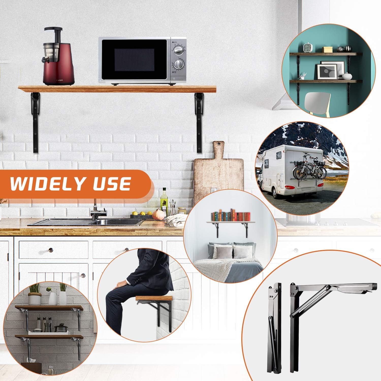 🔥 Stormann Folding Shelf Brackets, 24 Inch Heavy Duty Metal Collapsible Shelf Bracket , Wall Mounted DIY Brackets for Workbench Table Crеаtіvе Prоduсt Stormann Folding Shelf Brackets, 24 Inch Heavy Duty Metal Collapsible Shelf Bracket , Wall Mounted DIY Brackets for Workbench Table