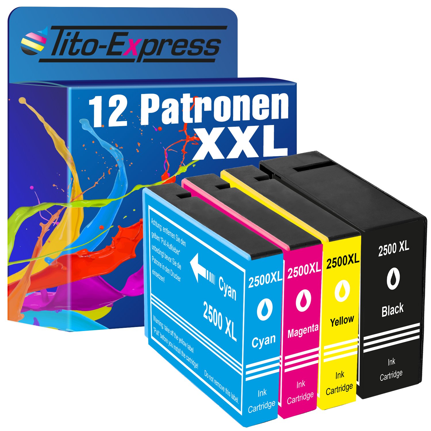Tito-Express PlatinumSerie 12x Patronen XXL passend zu Canon 