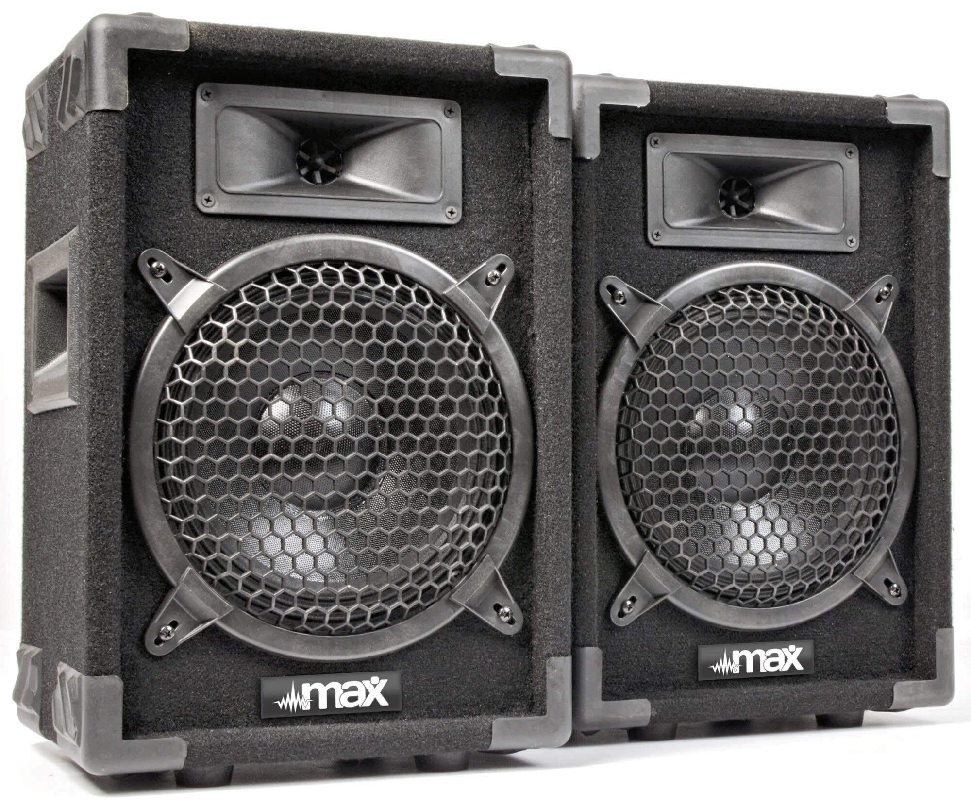 MAX Pack Sono Music/Power Dynamics/Vonyx - 2 Enceintes 8″ + Mixer 4 Canaux + Câbles | Système PA Complet pour Chanteurs, Groupes et Animations