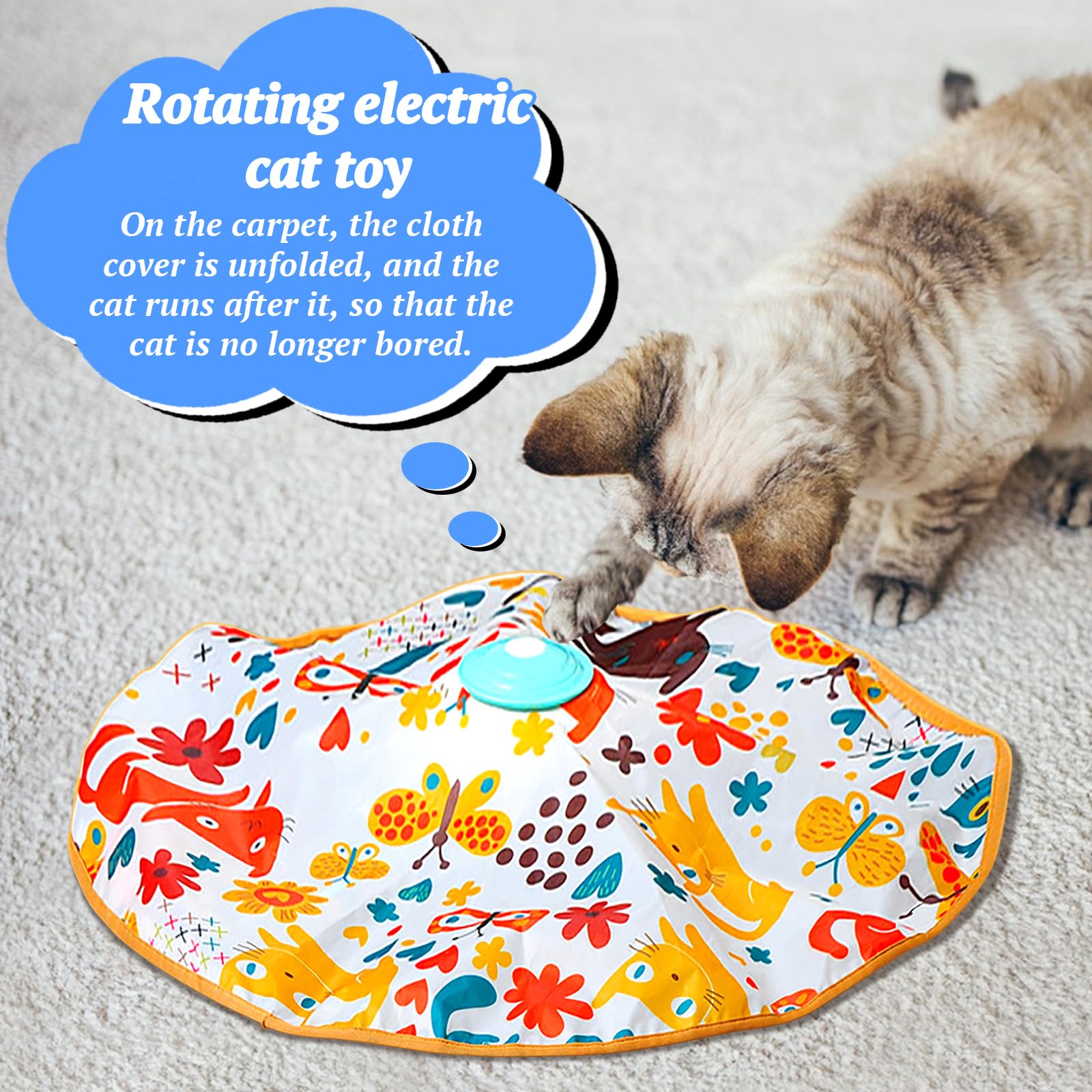 Feibety Interactive Cat Toys for Indoor Cats Adult,3 in 1 Smart Upgrade Motor 4 Modes Motorized Wand Kitten Toys,Handmade Rotating Feather Rechargeable Automatic Cat Toys Upgrade Motor - Image 3