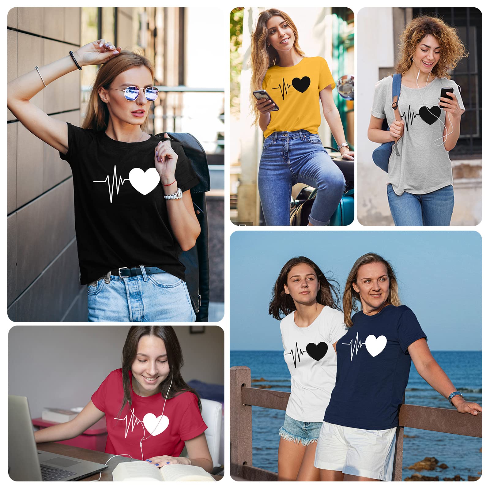 Tuopuda Magliette Donna Estive T-Shirt Manica Corta Elegante Top Cotone Crew Neck Graphic Tee Maglietta Casual Camicia Stampa Shirt Divertenti Sportivi Blusa Moda Top Taglie Forti