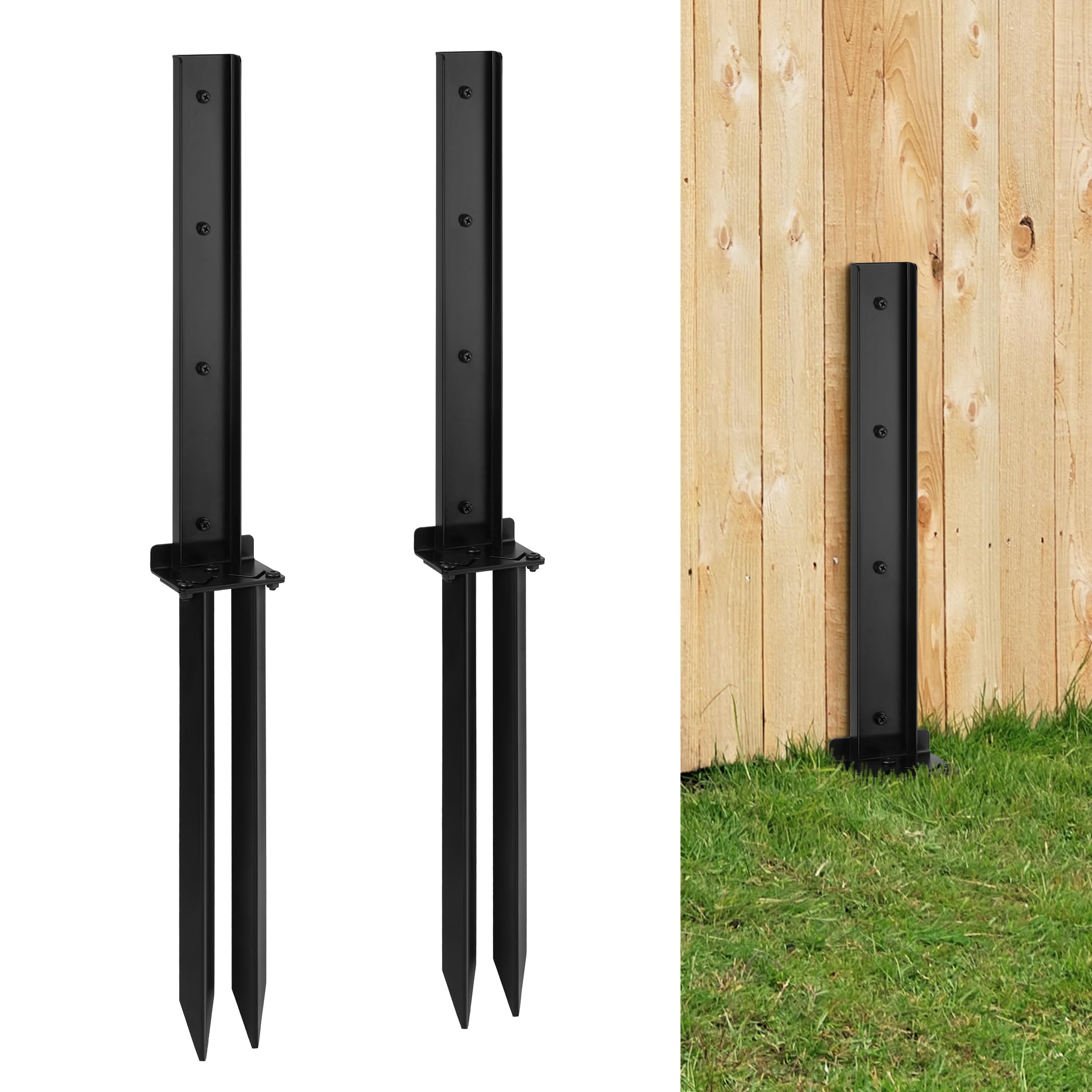 Spike Reinforced With Locust Posts Thickened Fence Post Repair Kit,
