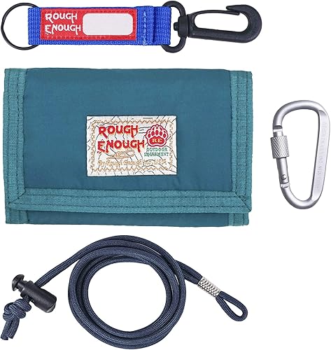 Rough Enough - Carteras para niños y adolescentes con llavero de cordón, color azul