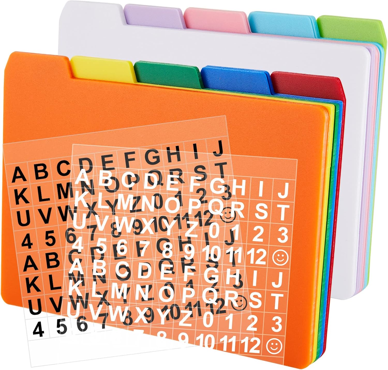 50 Pieces Index Card Guide Set Alphabet Sticker Index Card Dividers