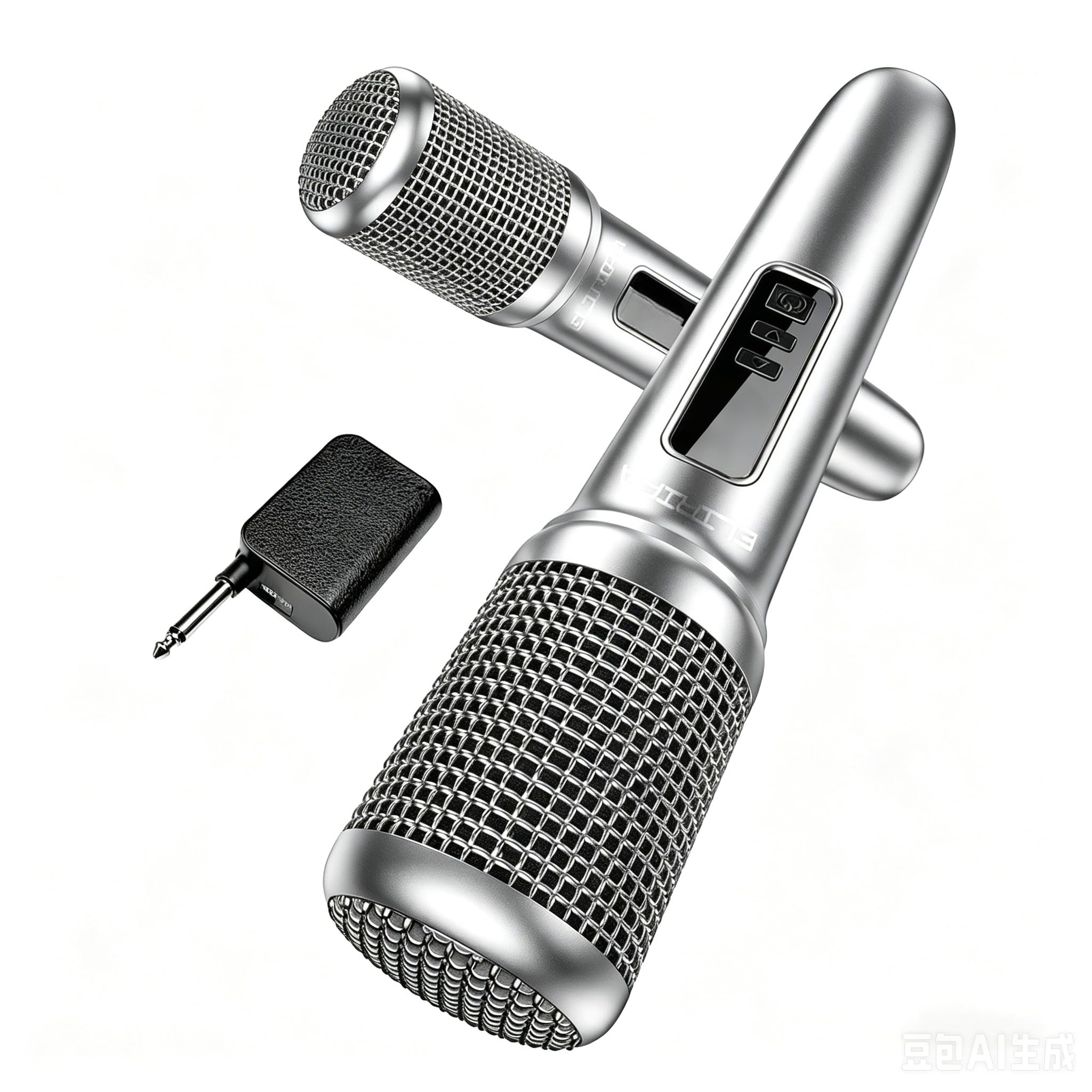 Wireless Microphone System Handheld | 2.4GHz, RGB Lights, On-Mic Volume Control, Foldable Receiver, 60FT Range-picture-10