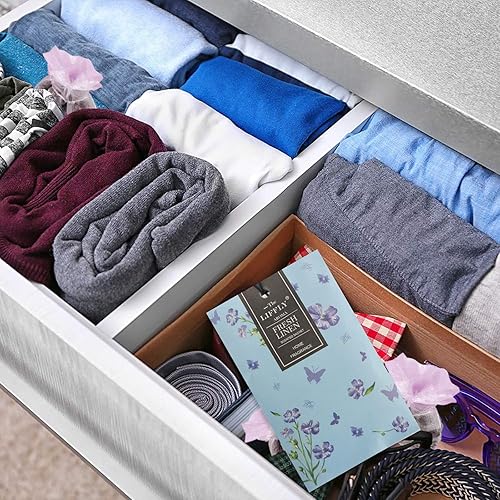 Miniatura 45 de Paquete de 14 sobres perfumados para cajones y armarios, lavanda de lino fresco, sándalo, flores de cerezo, 4 aromas diferentes