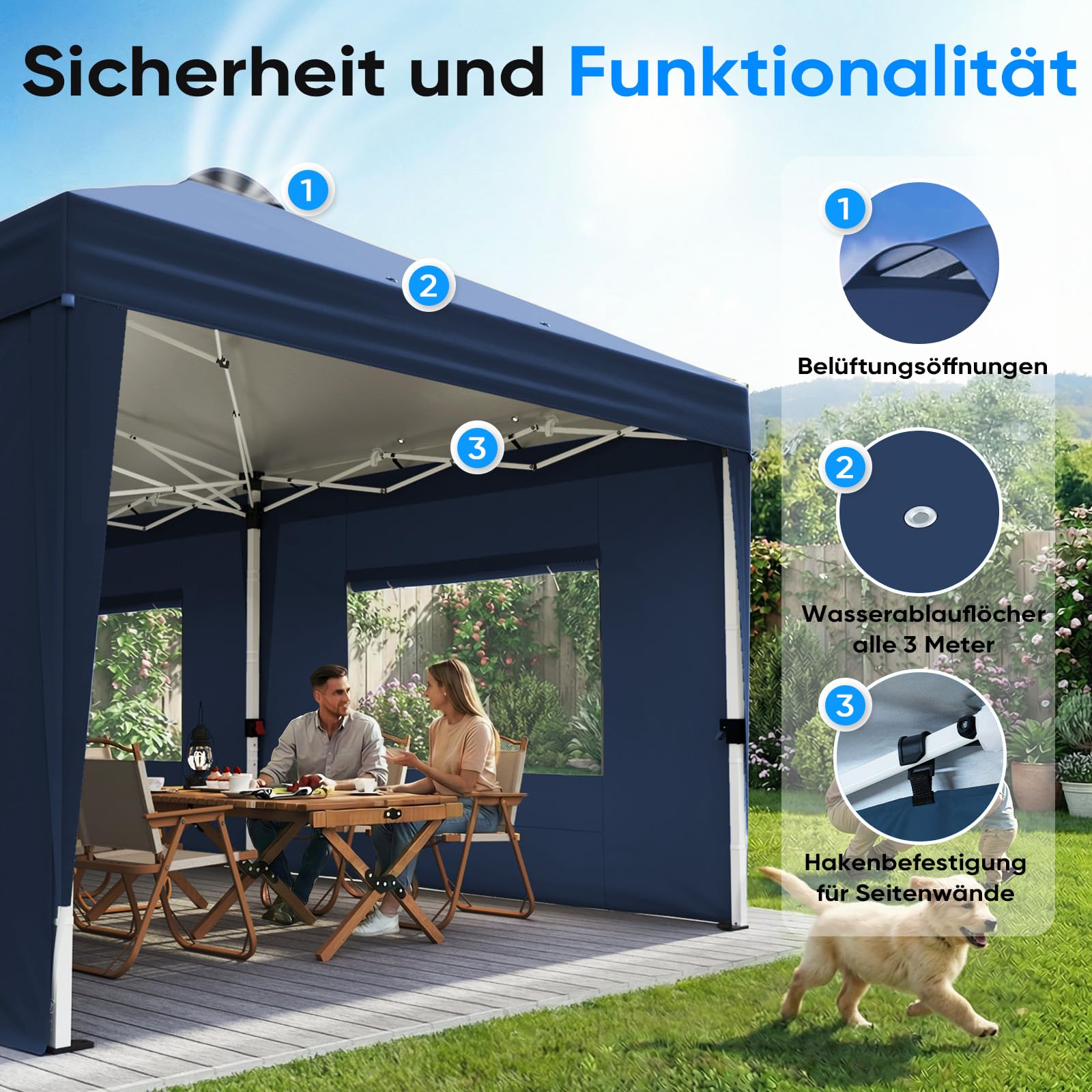 Quictent Faltpavillon 3x6m wasserdicht