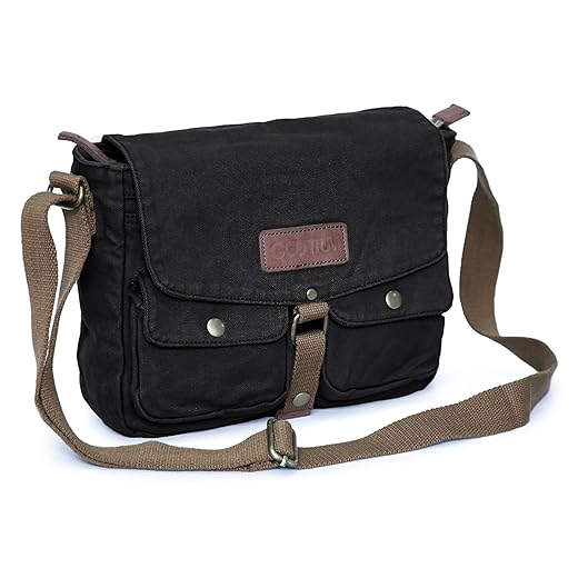 Gootium Canvas Messenger Bag - Vintage Crossbody Shoulder Bag Military Satchel