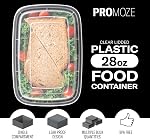 50-Pack Préparation de repas en plastique Microwavable Conteneurs pour la préparation de repas avec des lids 28 oz. 1 Compartiment Noir Entreposage Réutilisable Rectangulaire Boîtes à Déjeuner - Nourriture sans BPA - Congélateur & Lave-vaisselle sans danger