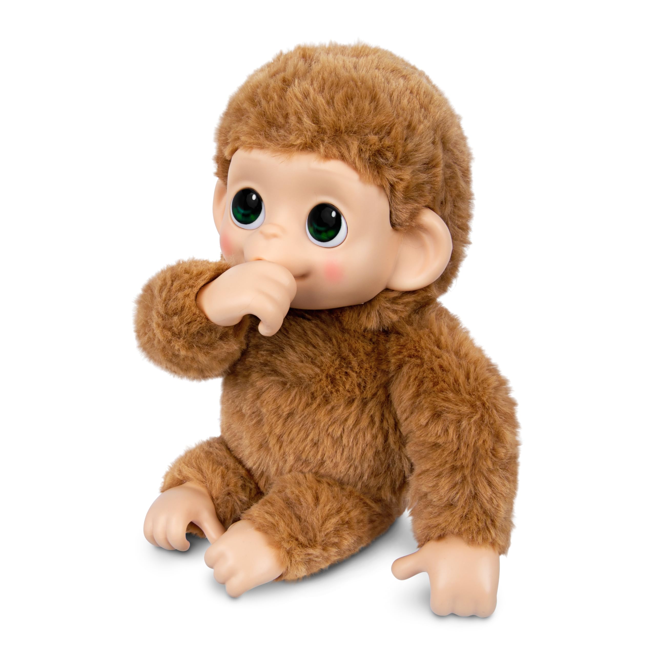 Little Live Pets Baby Monkey Minis - Pepi Peach. Interaktywna zabawka dla zwierząt domowych. Ponad 20 dźwięków i reakcji. Miękkie brązowe futro, 18,8 cm wysokości. Super realistyczny. Karmić