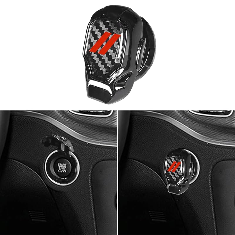 Capa protetora para botão Start/Stop YOSRTER em liga de alumínio para Dodge Challenger, Charger, Durango e Journey – Acabamento vermelho