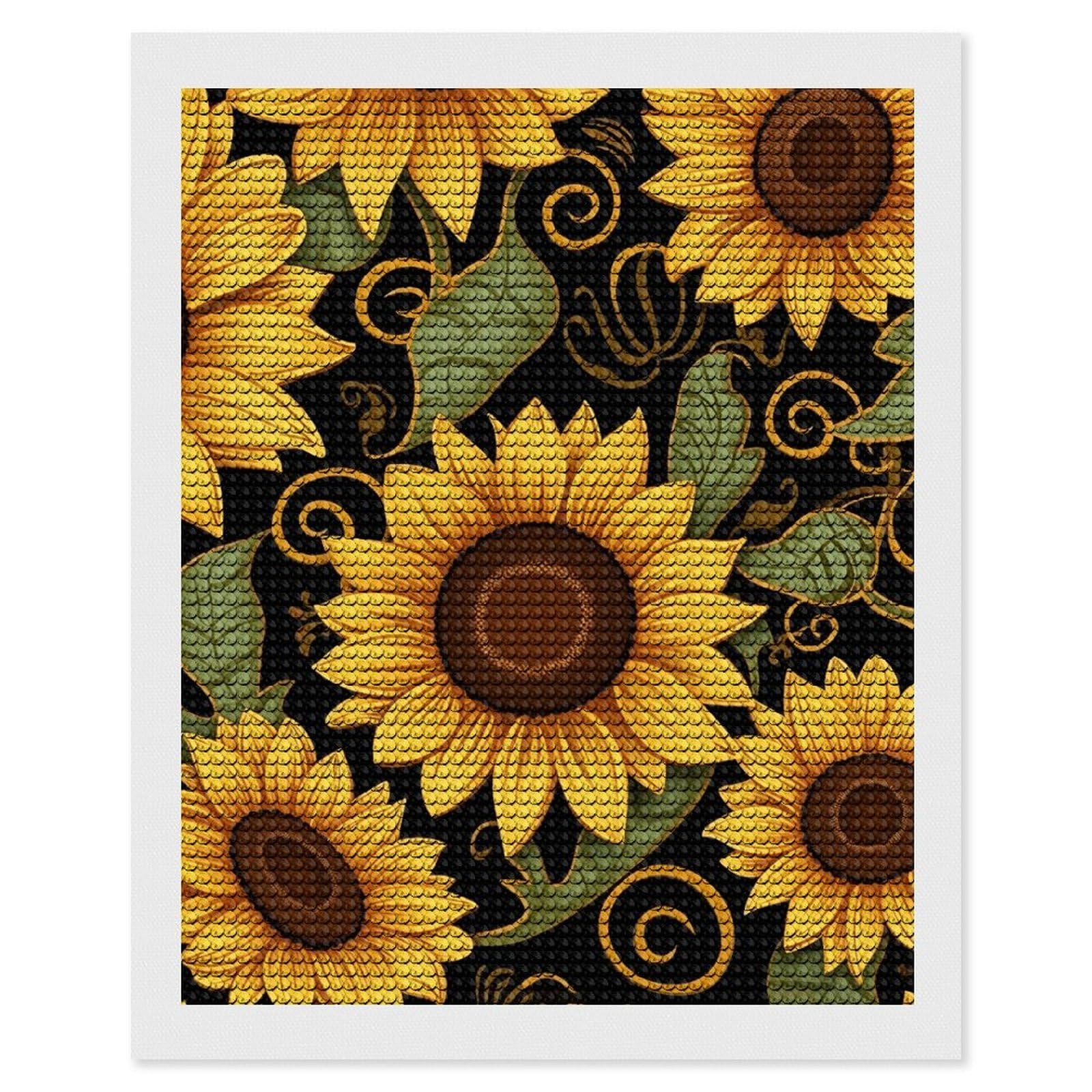 NONHAI Diamond Painting Kits for Adults - DIY Diamond Art Kits for Beginners - Full 5D Paint Drill Diamond Dots Paintings- Beautiful Sunflower Diamonds Pictures Gem Art and Craft Wall Decor 16"x20"