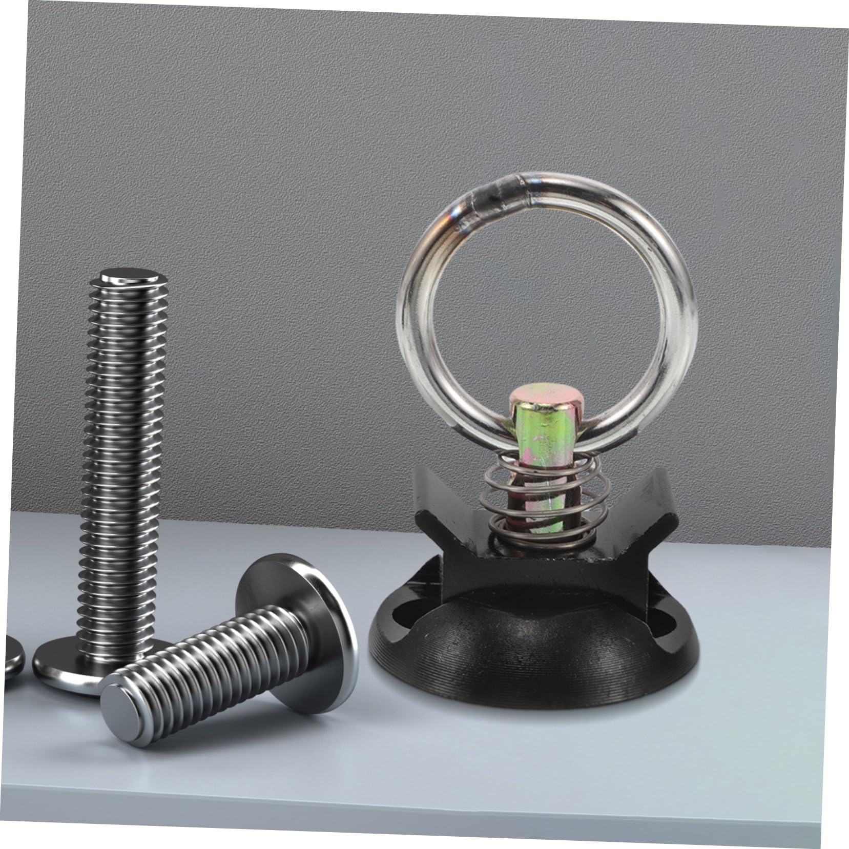 PLAFOPE Kit de 4 Puntos de Anclaje para Motocicletas y Bicicletas Fácil Instalación Redondos Gancho de Amarre Seguro en Aleación de Aluminio y Acero Inoxidable