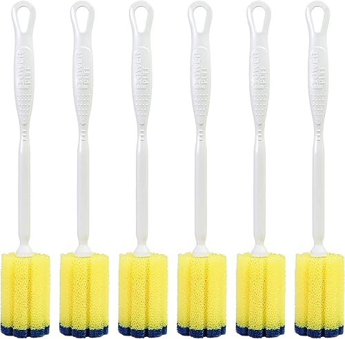 PowerPuff Esponja y limpiador apretado de mango largo de 136 pulgadas para platos botellas cocina baño y hogar fabricado en los Estados Unidos no