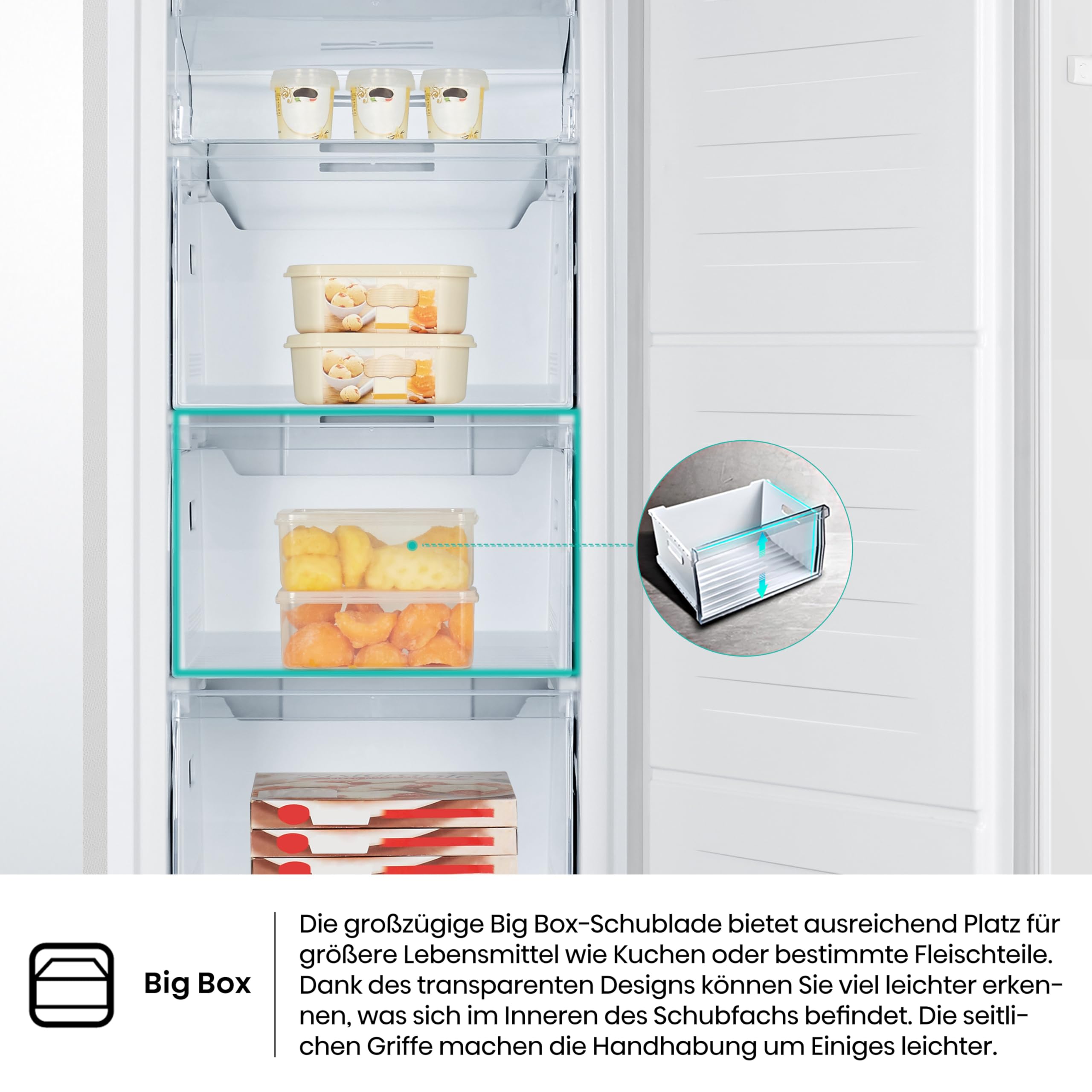 Hisense FV191N4AW2 Gefrierschrank/ TotalNoFrost/ SuperFreeze/ Türalarm/ Multiflow 360°/ BigBox/ 143 147L – Bild 8