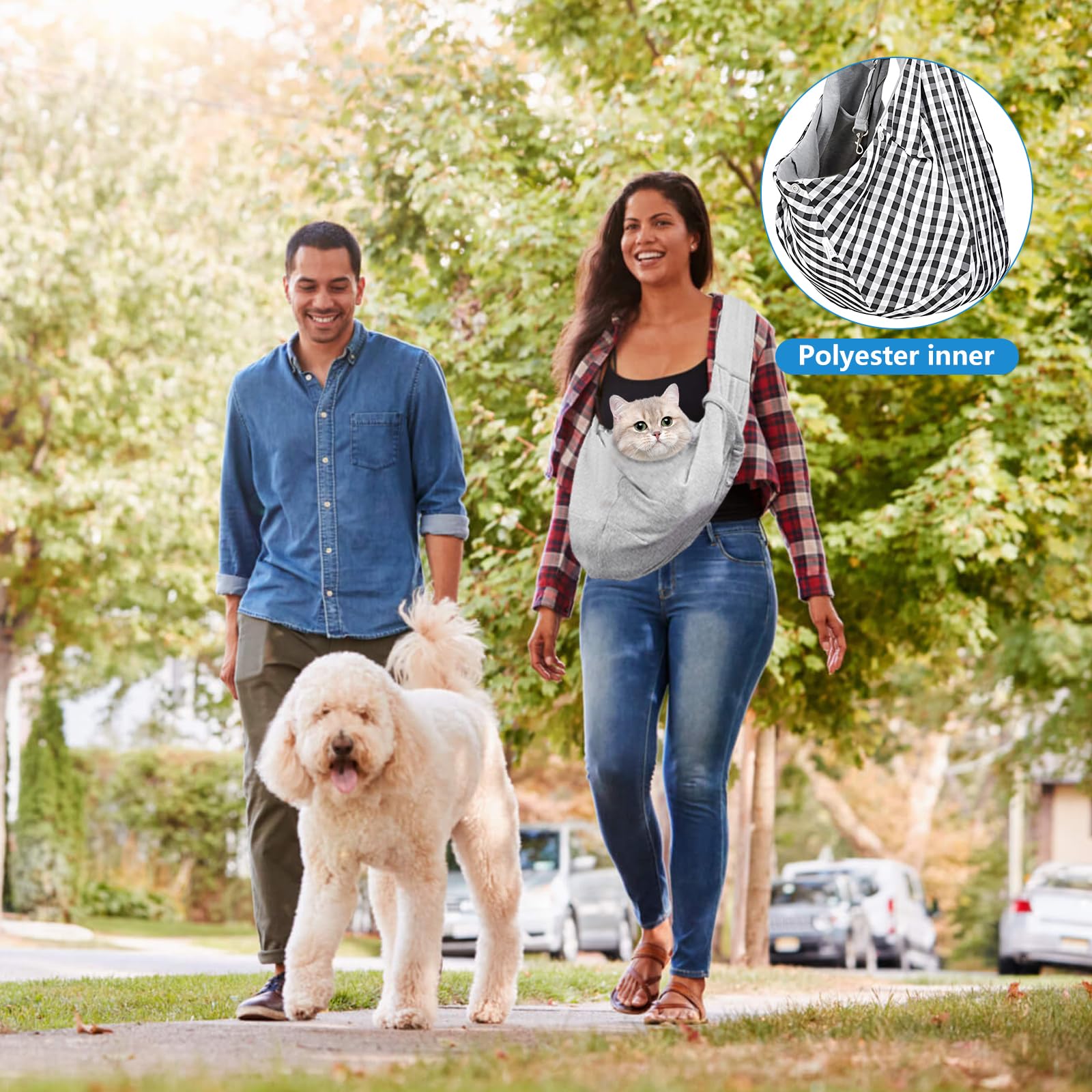 Borsa Trasportino Per Cani Regolabile - Fino A 7,5 Kg, Reversibile, Per Viaggi - Foto 11