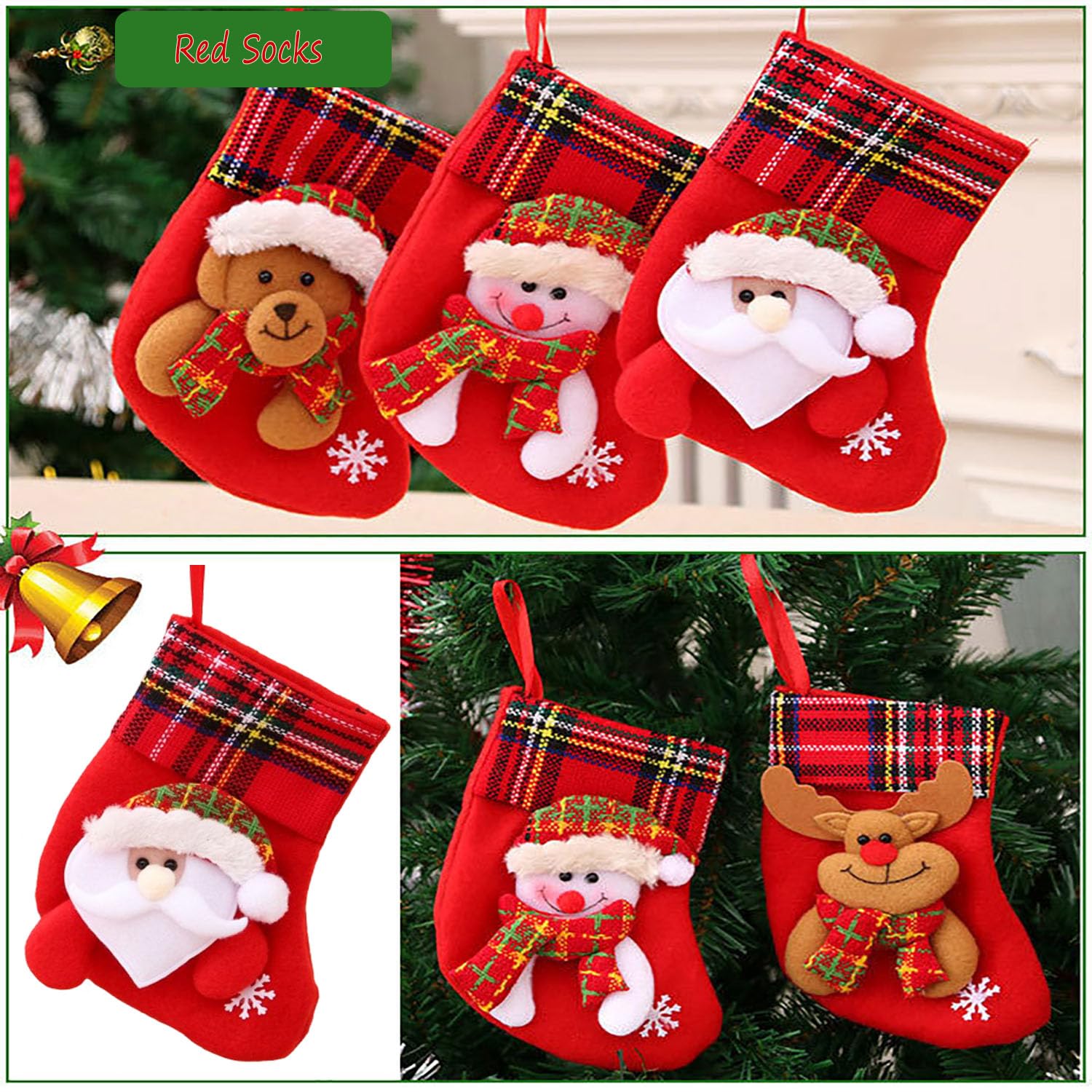 YuuFcy Weihnachtsstrumpf Personalisiert Nikolausstrumpf 45 Cm