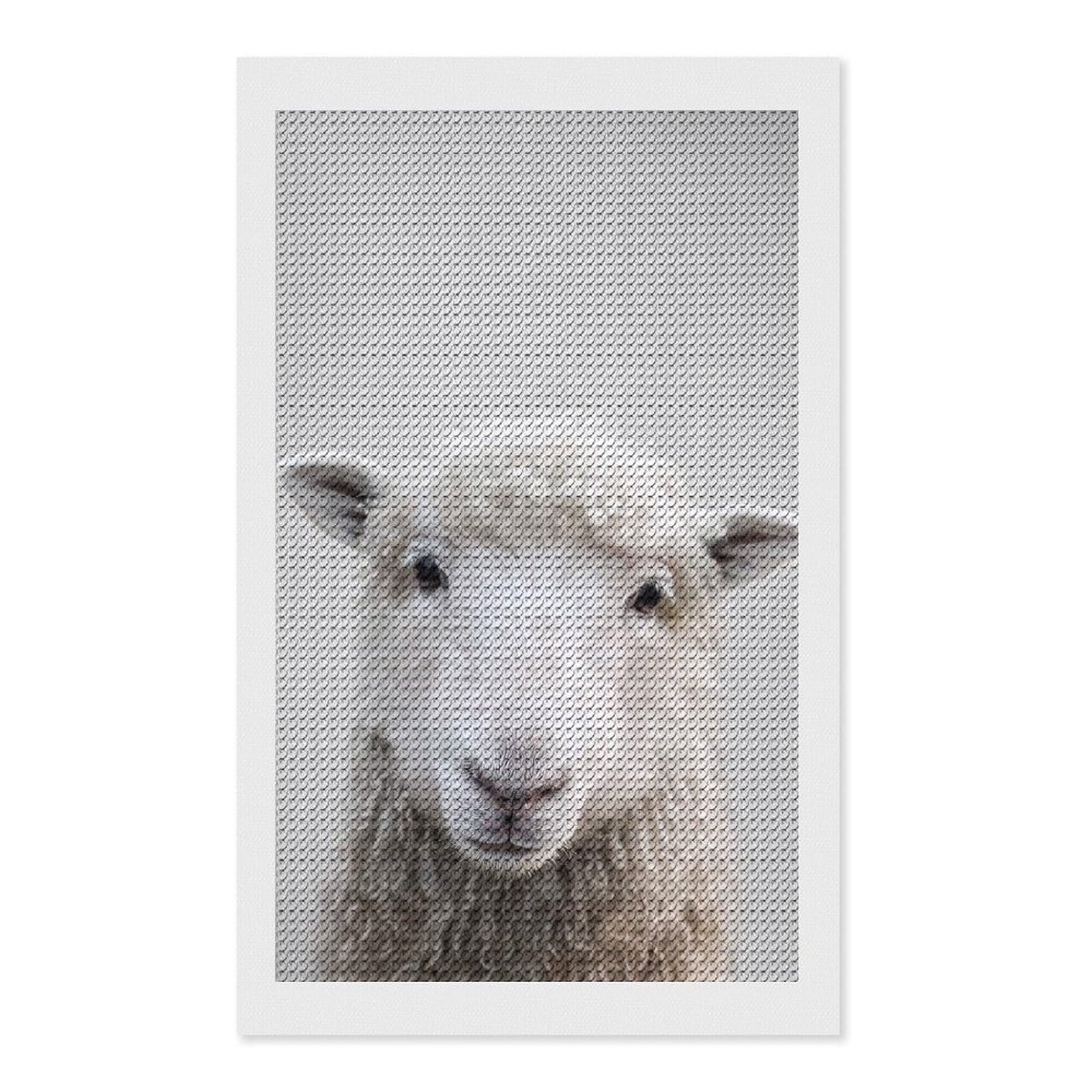Junmoney Sheep Colorful Diamond Painting Canvas Kit 12"x20", Round Gems, Living Room Decor, Seasonal Gift Choice, Modern Decor