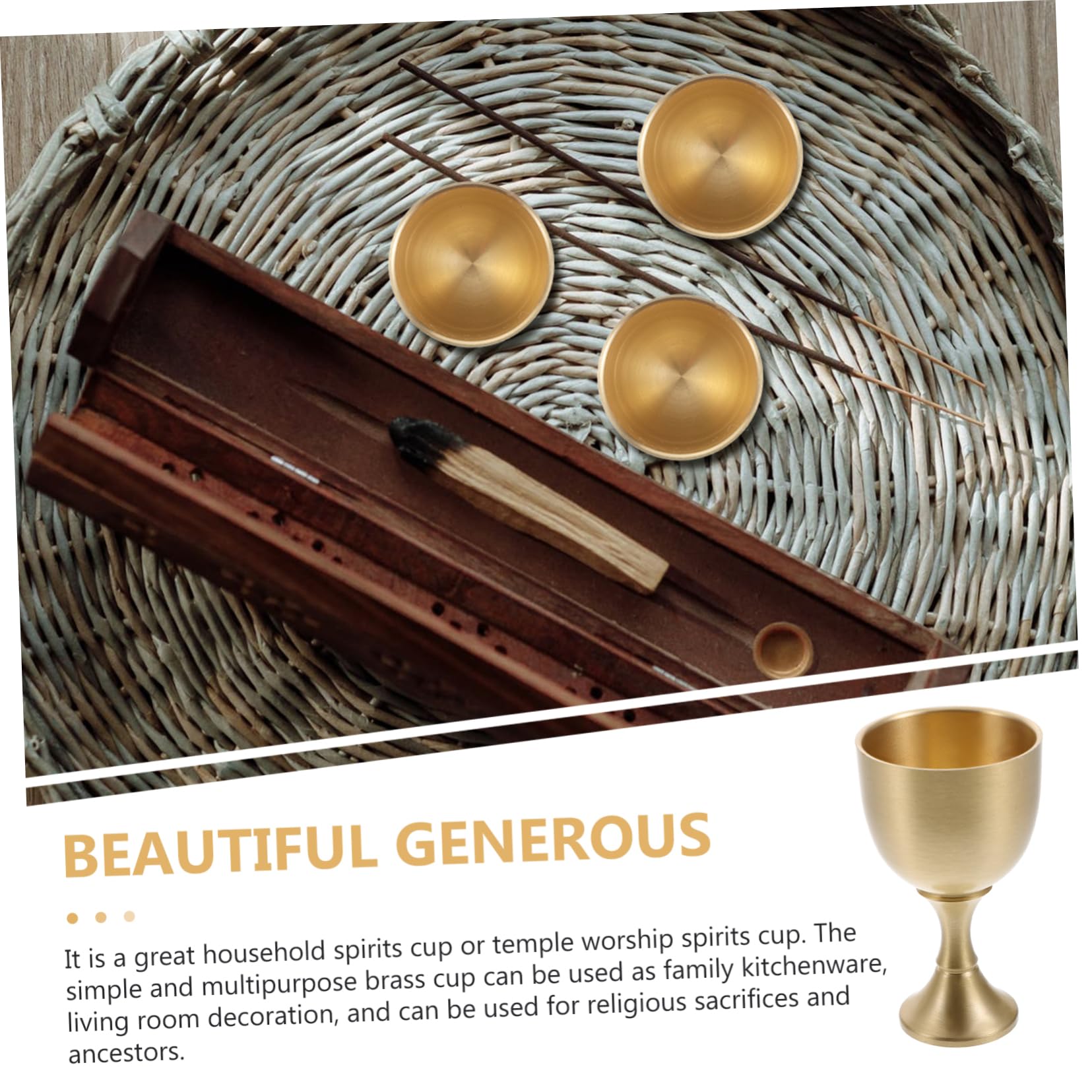 FUNOMOCYA Wine Glass Chalice Wine Goblet Vintage Cups Vintage Drinking Glasses Offering Spirits Cup Communion Bread Vintage Liqueur Cups Retro Small Goblet Liqueur Goblet Brass Golden