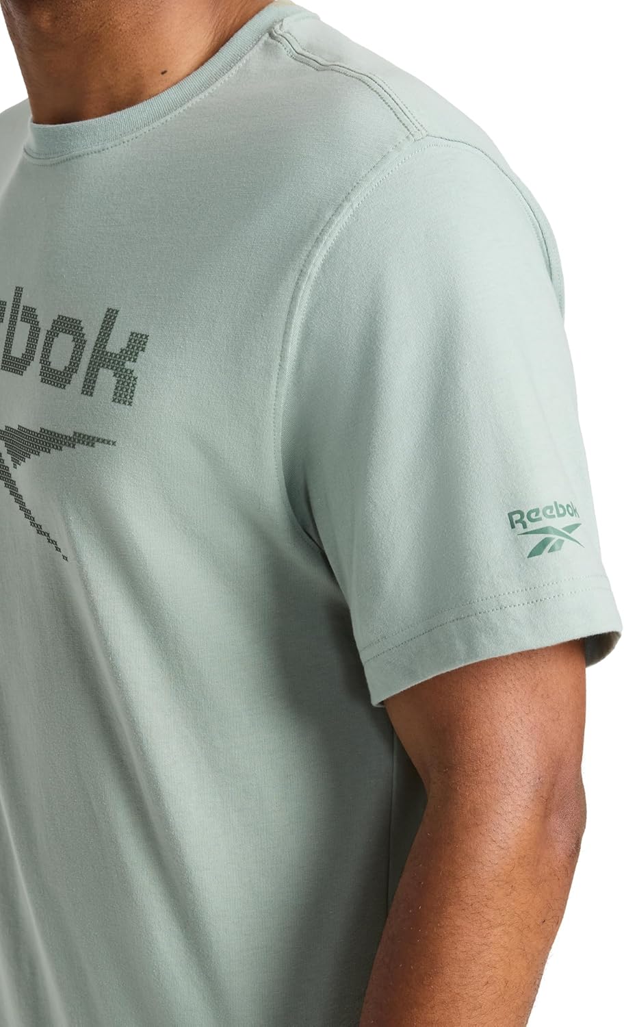 Reebok Men's Logo T-Shirt, Standard Fit, Lightweight Cotton-Poly Jersey Fabric - Image 5