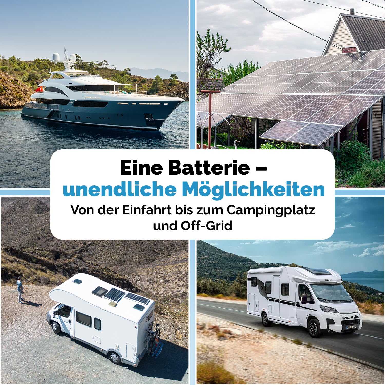 Electronicx GEL Versorgungsbatterie 12V 110Ah – 110 AH Deep Cycle Gel-Batterie für Wohnmobil, Van, Boot & Solaranlage. Maße: 315×175×190mm, gefüllt & geladen, wartungsfrei, rechts Pluspol