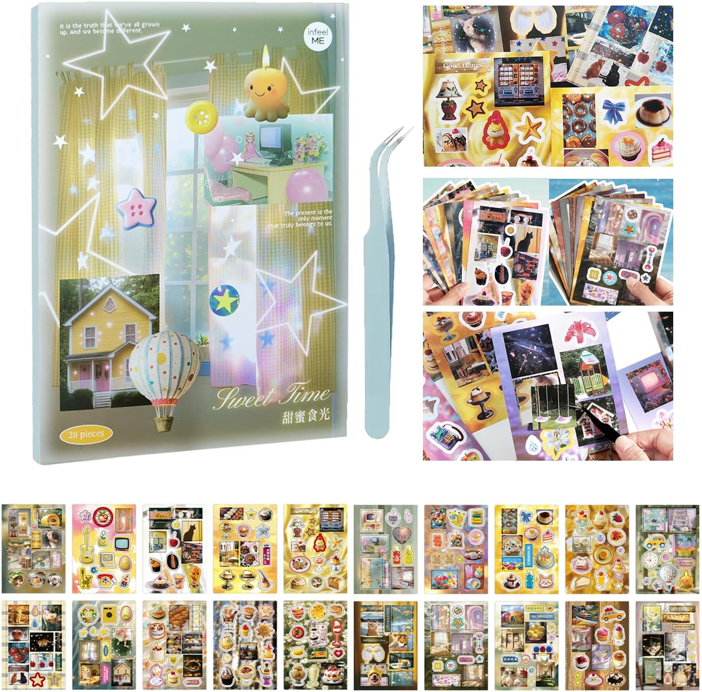 Japanese Sticker Book for Journaling Supplies,450+ Cute Scrapbook Stickers