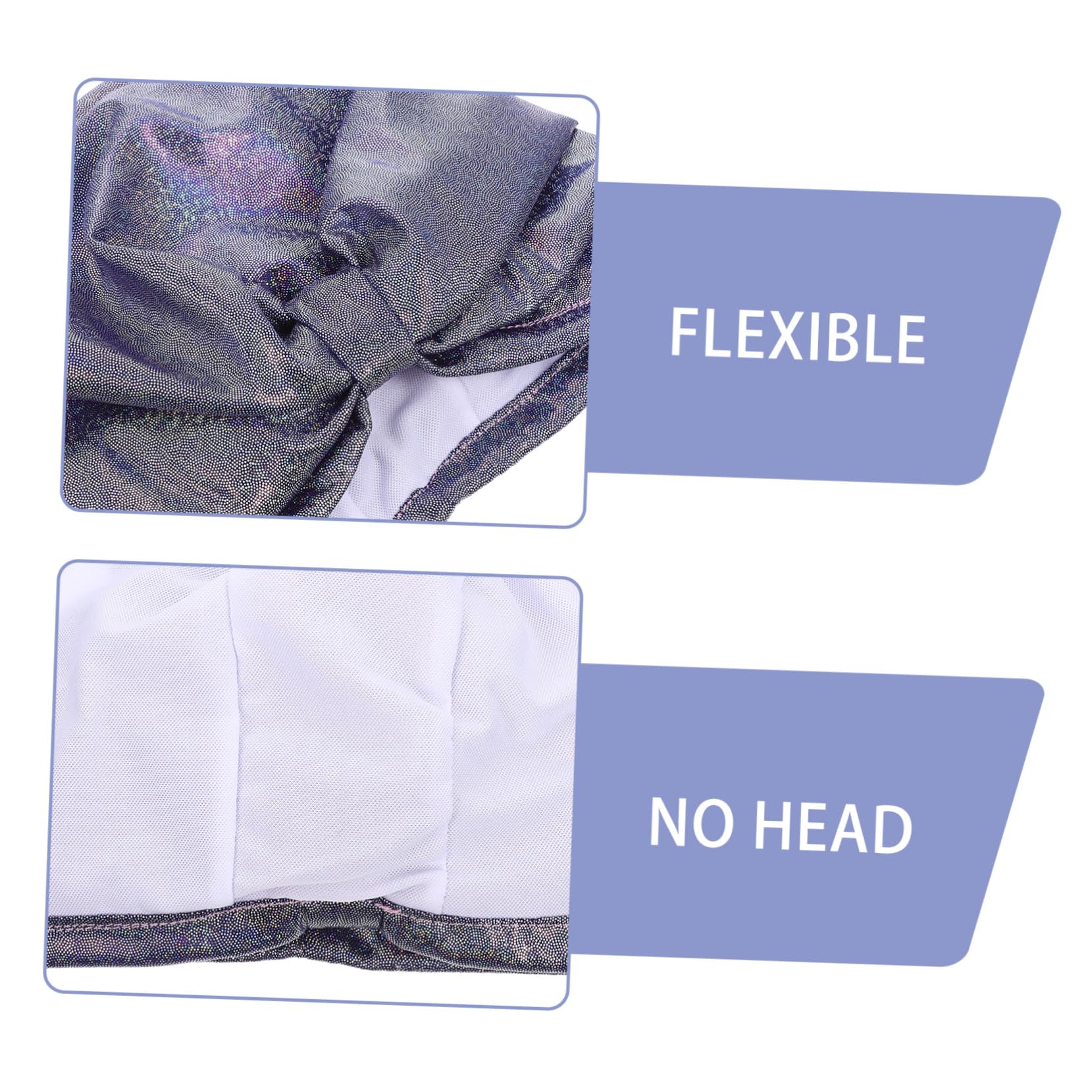 Beavorty 3 Pièces Bleu Accessoire Cheveux Tête Soleil-Holographique Court Anti-Piscine Rétro Bain Turban Brillant Élastique Oreille Haine Élastique Propre Tissu Écharpe Garder Les Femmes