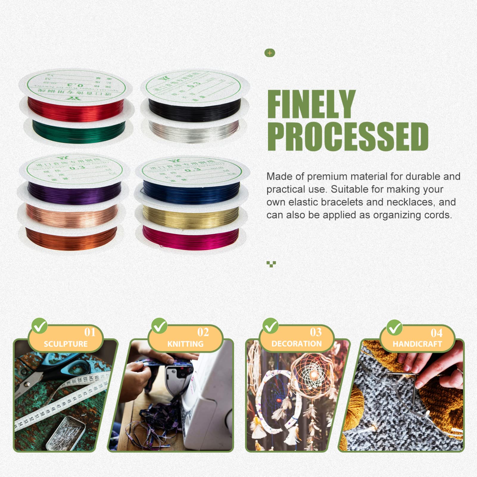 EXCEART 30rollos Cuerda De Alambre De Cobre Para Manualidades De Hilo Flexible Para Fabricación De Joyas Por Para Proyectos De Beading y Diy