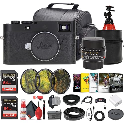 Leica M11-D Rangefinder Camera (Black) (20220) + Leica 35mm Lens + 2 x 64GB Memory Card + Photography Software + Camera Bag + Lens Filter Kit + Flexible Tripod + Cleaning Kit + USB-C Cable + More